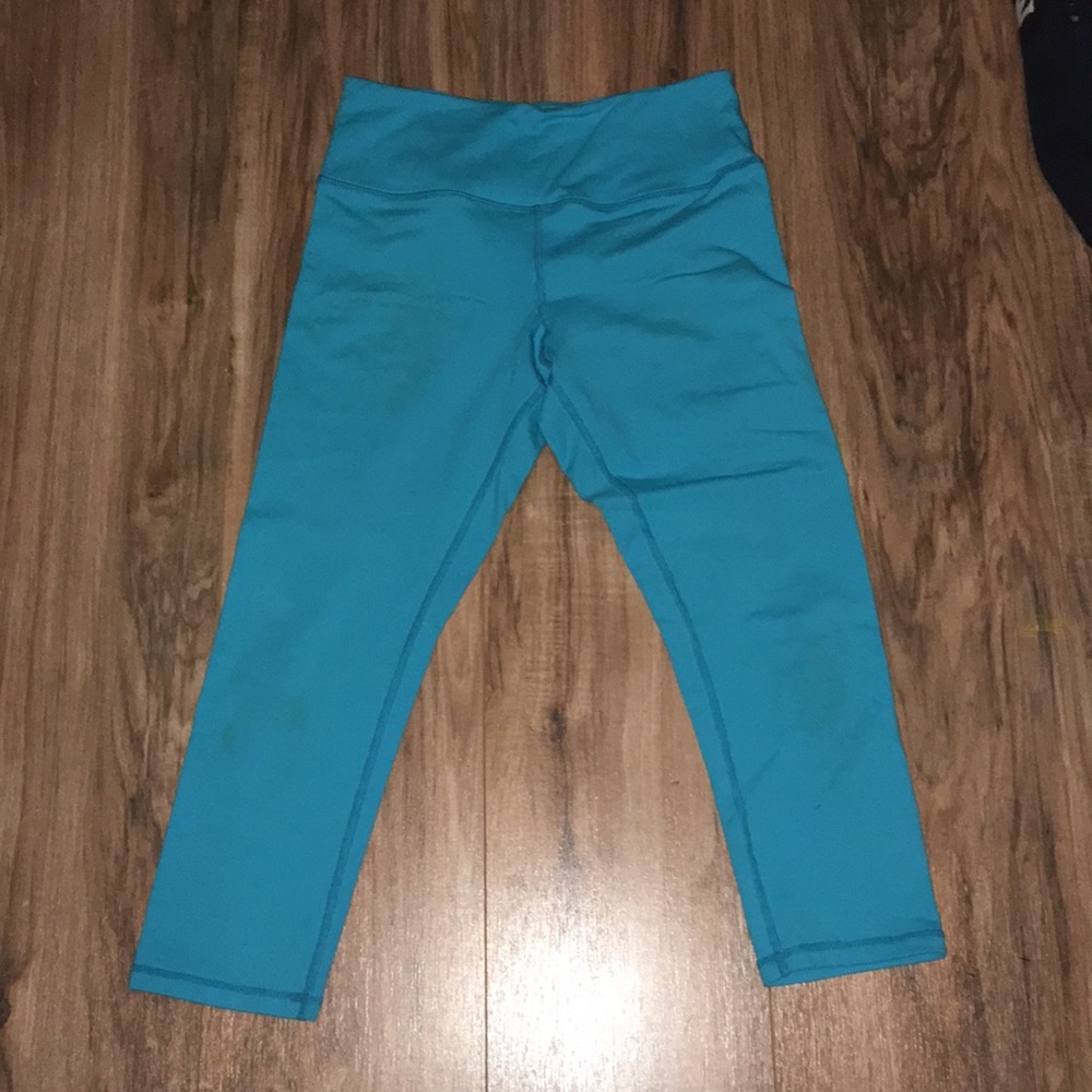 Electric blue lily lemon leggings